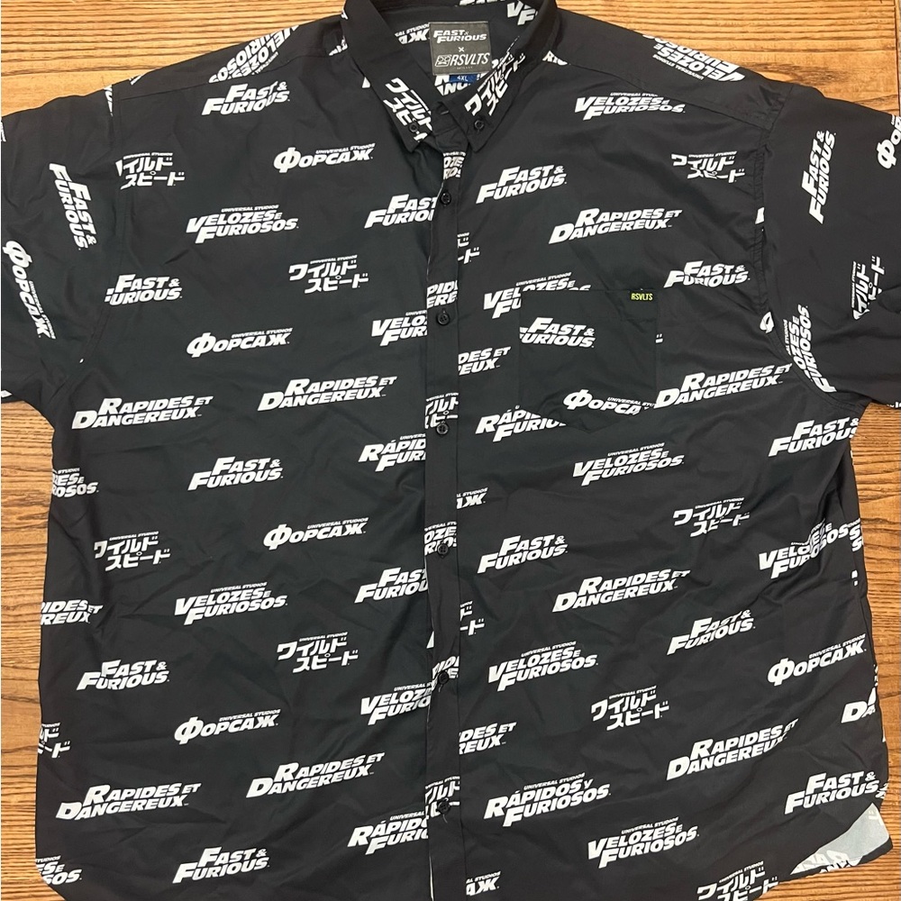 Fast & Furious x RSVLTS Men’s 4XL Kunuflex AOP‎ Universal Studios Button Shirt
